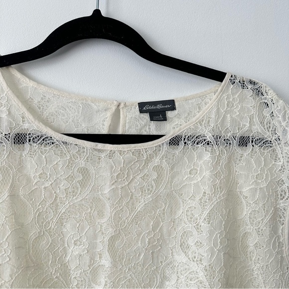 Eddie Bauer Cream Lace Sleeveless Blouse - Picture 5 of 9